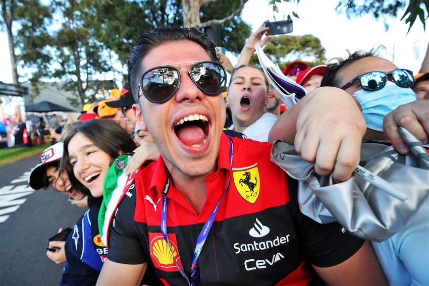 Ferrari fan happy